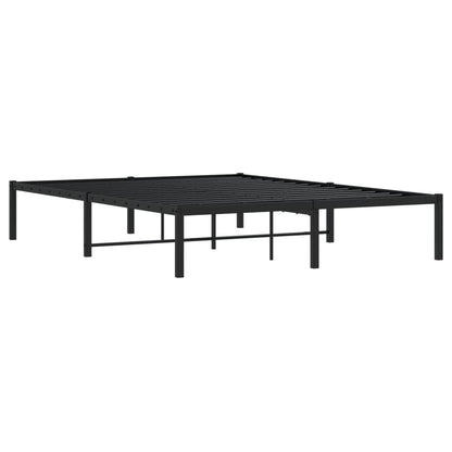 Metal Bed Frame without Mattress Black 135x190cm
