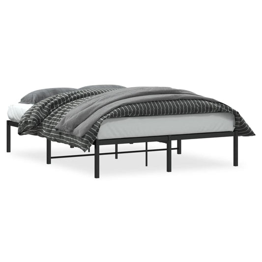 Metal Bed Frame without Mattress Black 140x190cm