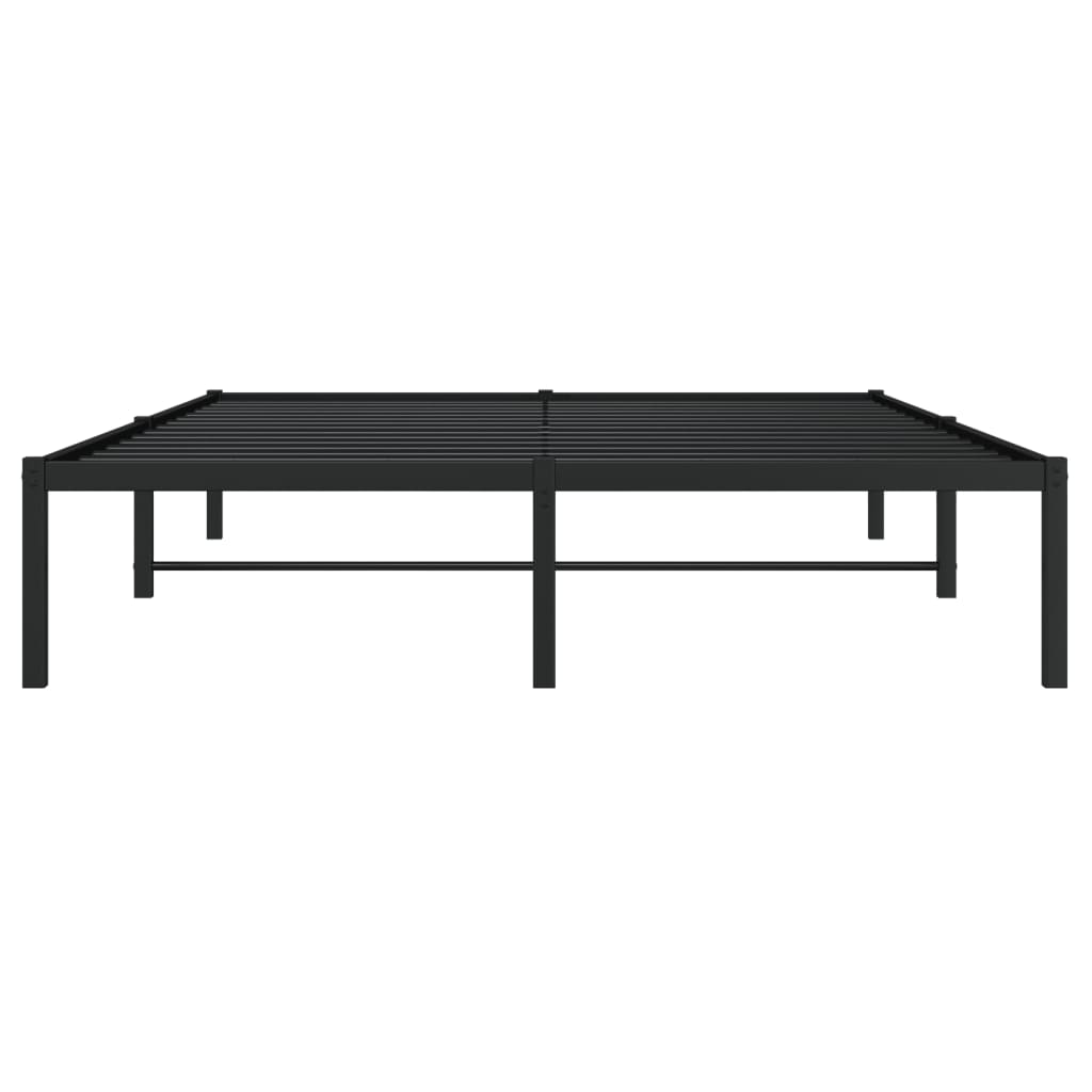 Metal Bed Frame without Mattress Black 140x190cm