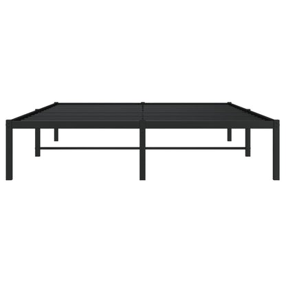 Metal Bed Frame without Mattress Black 140x190cm