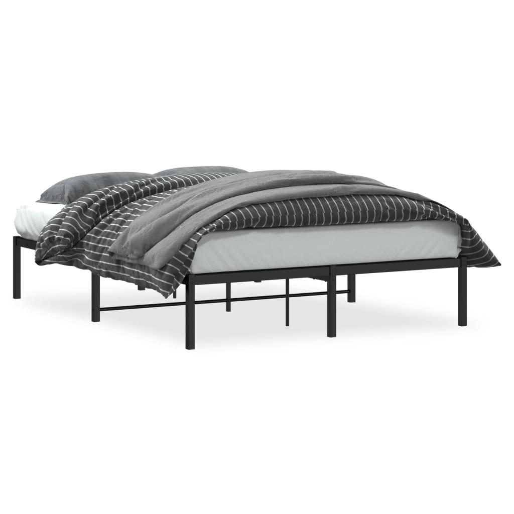 Metal Bed Frame without Mattress Black 140x200cm