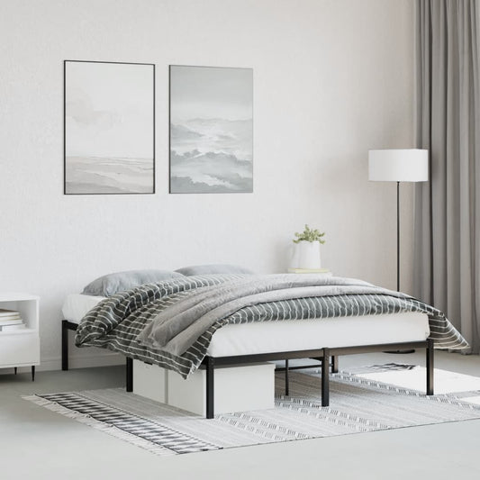 Metal Bed Frame without Mattress Black 140x200cm