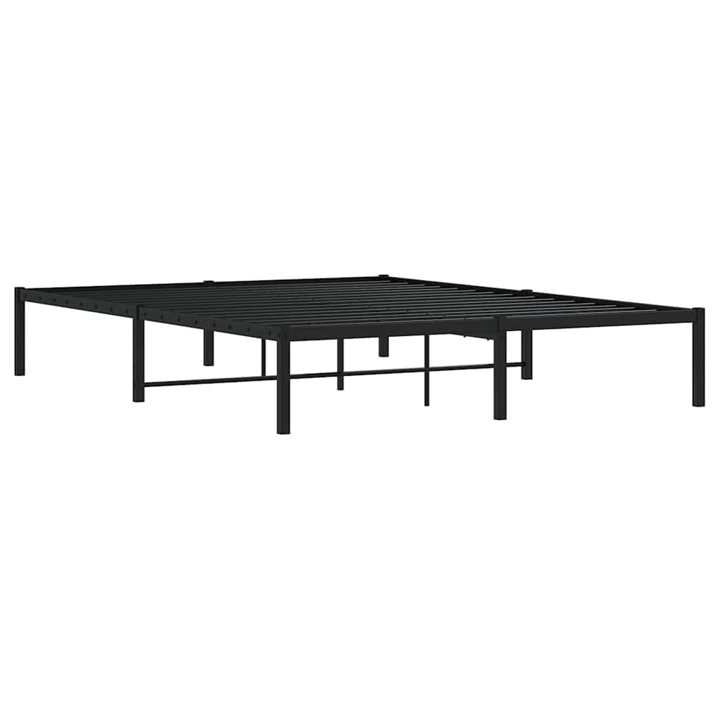 Metal Bed Frame without Mattress Black 160x200cm
