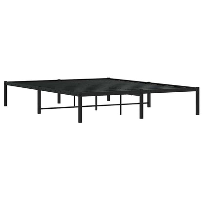 Metal Bed Frame without Mattress Black 160x200cm