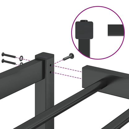 Metal Bed Frame without Mattress Black 160x200cm