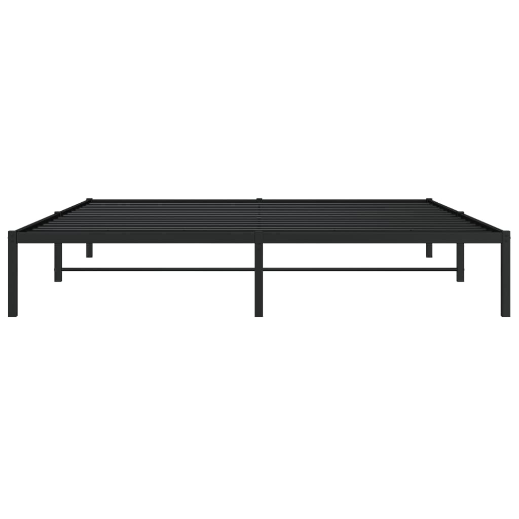 Metal Bed Frame without Mattress Black 180x200cm