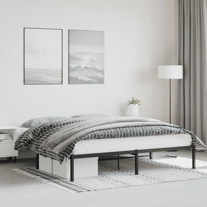 Metal Bed Frame without Mattress Black 183x213cm