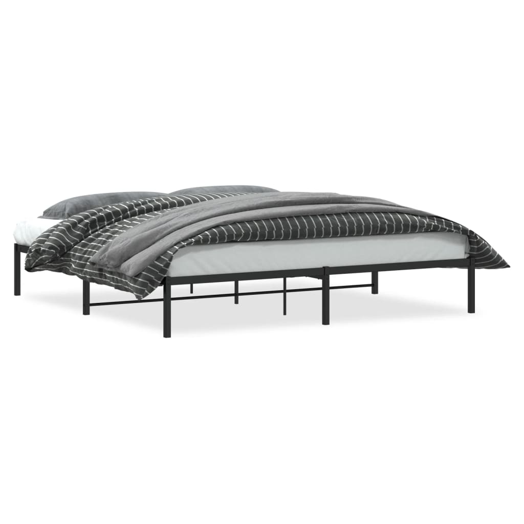 Metal Bed Frame without Mattress Black 200x200cm
