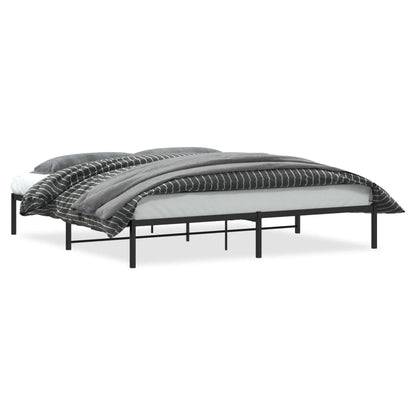 Metal Bed Frame without Mattress Black 200x200cm