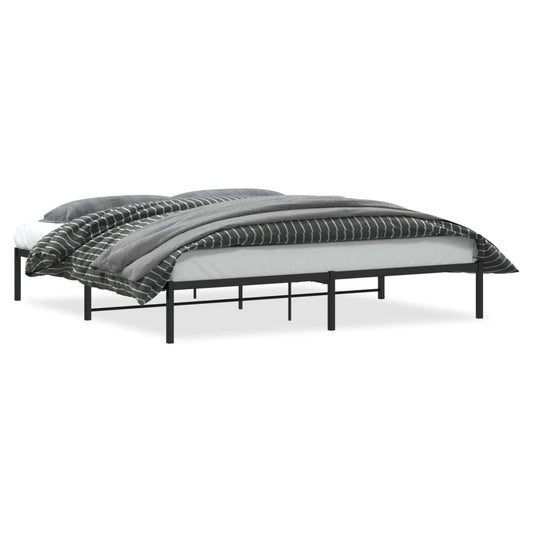 Metal Bed Frame without Mattress Black 200x200cm