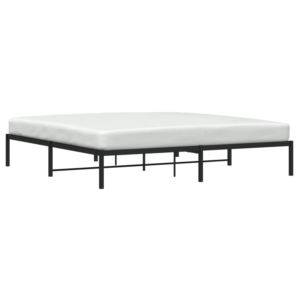 Metal Bed Frame without Mattress Black 200x200cm