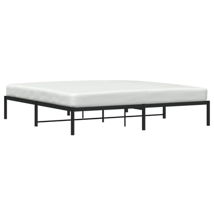 Metal Bed Frame without Mattress Black 200x200cm