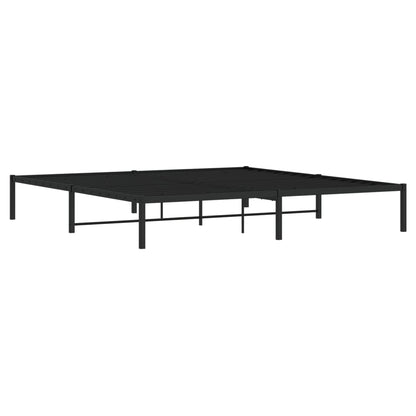 Metal Bed Frame without Mattress Black 200x200cm