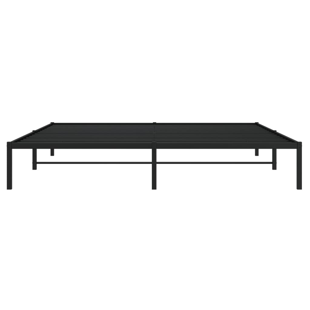 Metal Bed Frame without Mattress Black 200x200cm