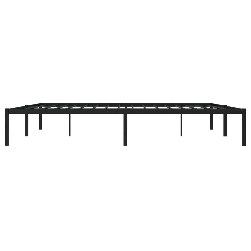 Metal Bed Frame without Mattress Black 200x200cm