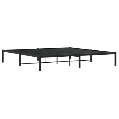Metal Bed Frame without Mattress Black 200x200cm