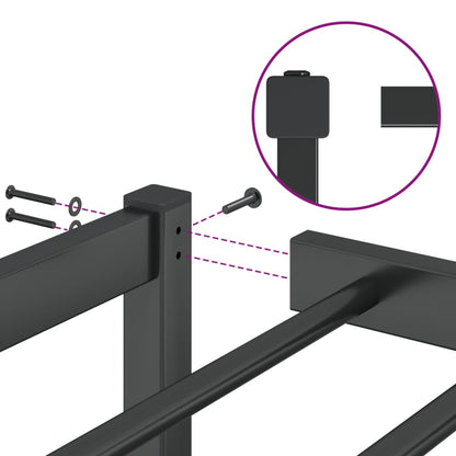 Metal Bed Frame without Mattress Black 200x200cm