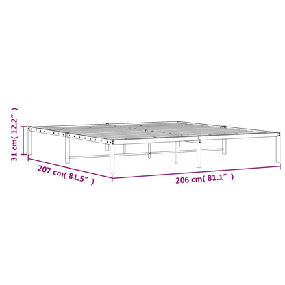 Metal Bed Frame without Mattress Black 200x200cm