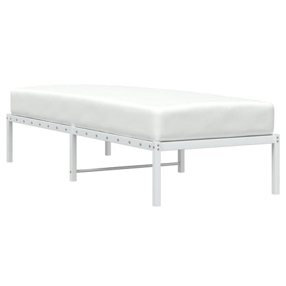 Metal Bed Frame without Mattress White 75x190cm