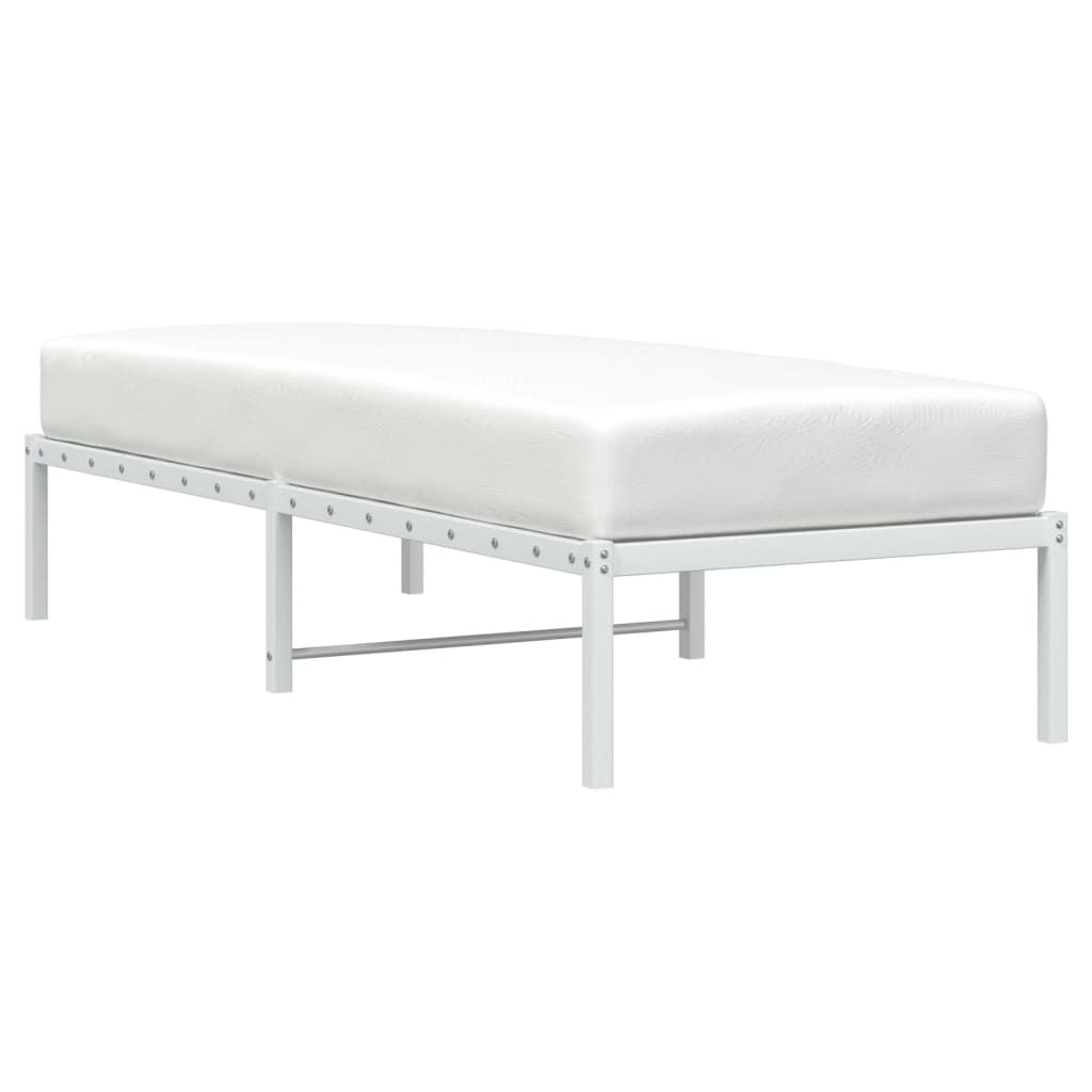 Metal Bed Frame without Mattress White 80x200cm