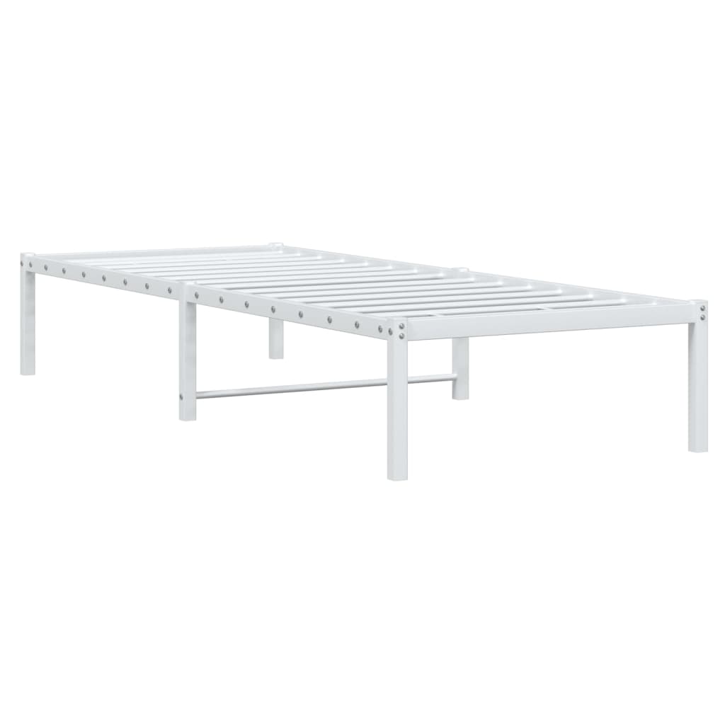 Metal Bed Frame without Mattress White 80x200cm