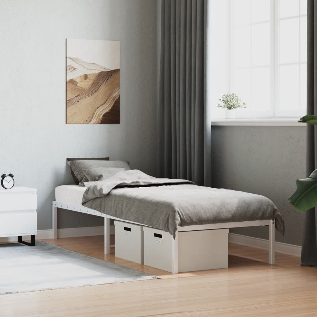 Metal Bed Frame without Mattress White 80x200cm