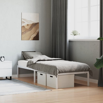 Metal Bed Frame without Mattress White 80x200cm