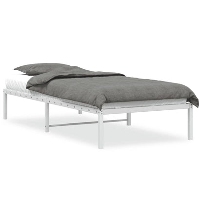 Metal Bed Frame without Mattress White 90x190cm
