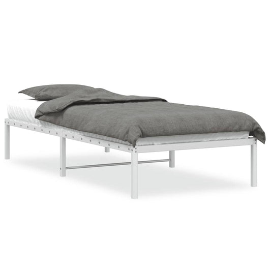 Metal Bed Frame without Mattress White 90x190cm
