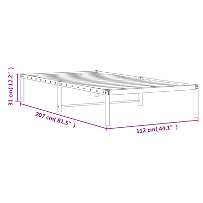 Metal Bed Frame without Mattress White 107x203cm