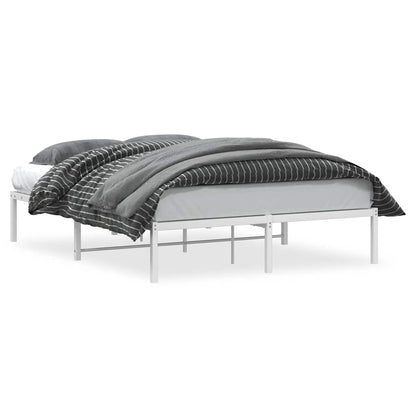 Metal Bed Frame without Mattress White 135x190cm