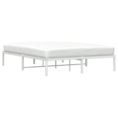 Metal Bed Frame without Mattress White 150x200cm