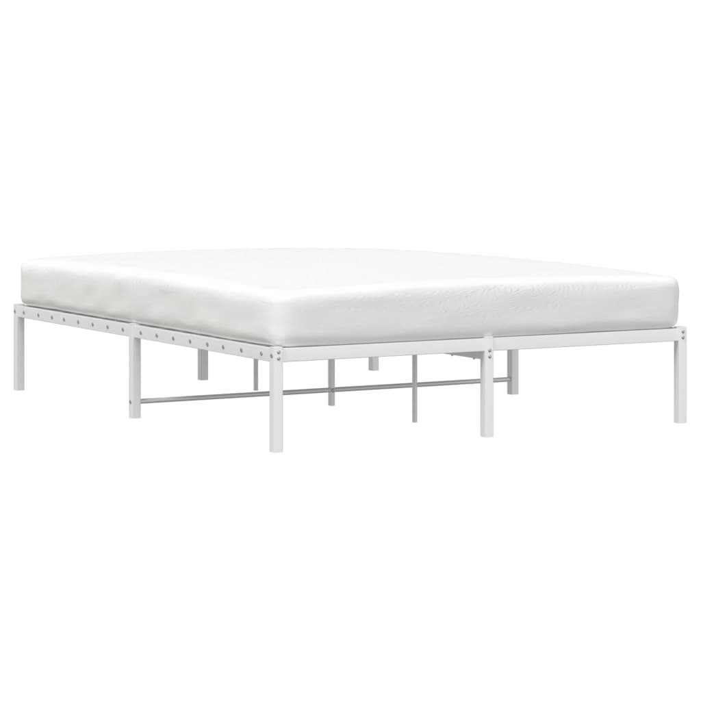 Metal Bed Frame without Mattress White 160x200cm