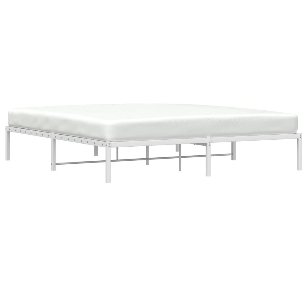 Metal Bed Frame without Mattress White 180x200cm