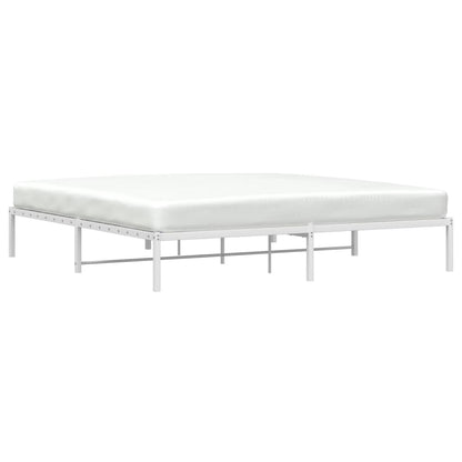 Metal Bed Frame without Mattress White 200x200cm