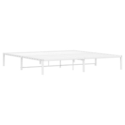 Metal Bed Frame without Mattress White 200x200cm