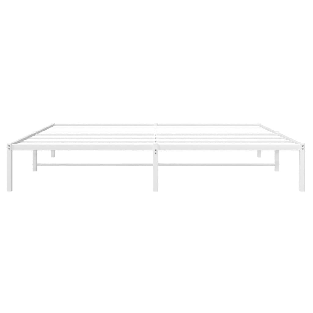 Metal Bed Frame without Mattress White 200x200cm