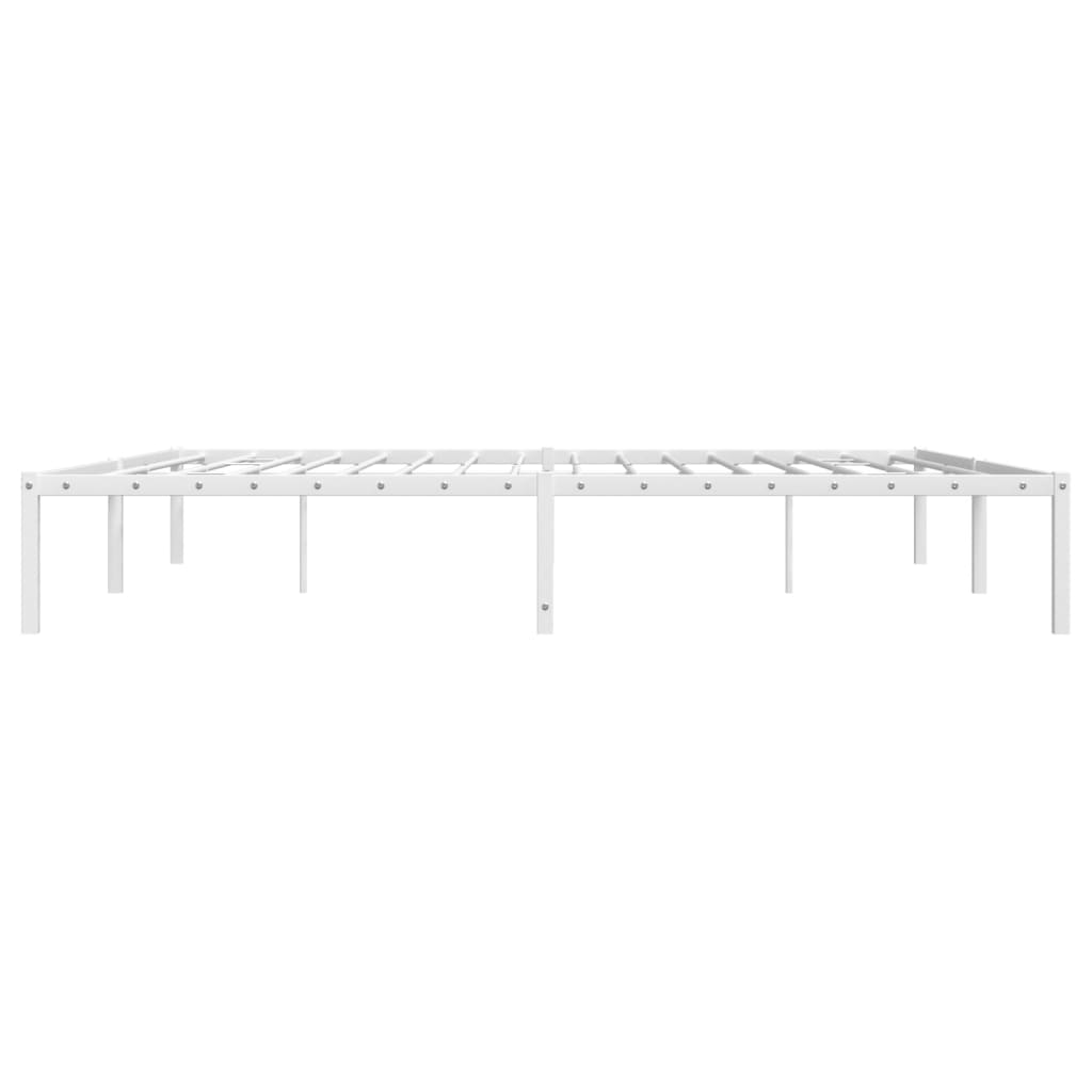 Metal Bed Frame without Mattress White 200x200cm