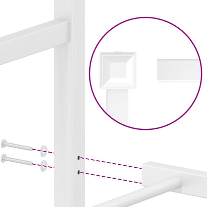 Metal Bed Frame without Mattress with Headboard White 150x200cm