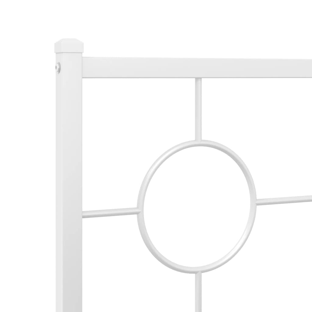 Metal Bed Frame without Mattress with Headboard White 140x200cm