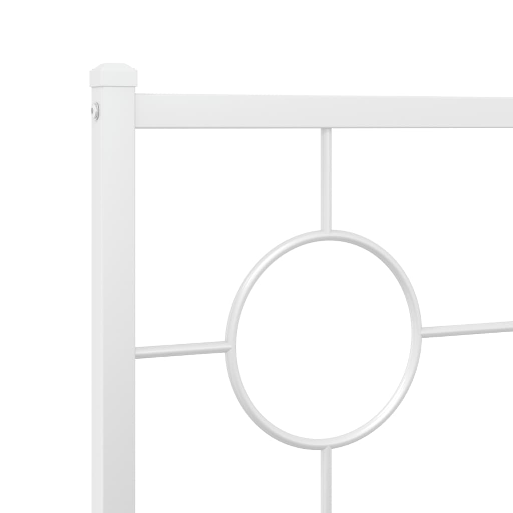 Metal Bed Frame without Mattress with Headboard White 160x200cm