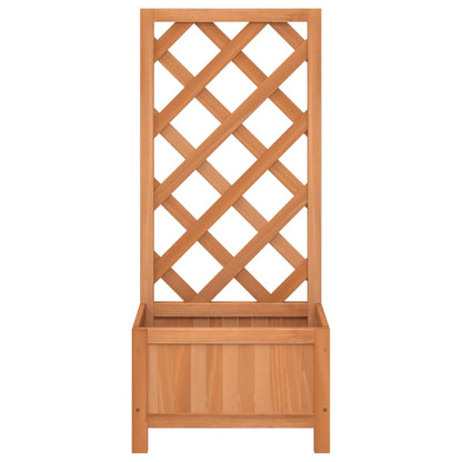 Planter with Trellis Brown 40x30x90 cm Solid Wood Fir