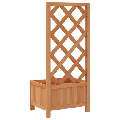 Planter with Trellis Brown 40x30x90 cm Solid Wood Fir