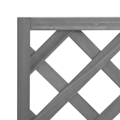 Planter with Trellis Grey 40x30x90 cm Solid Wood Fir