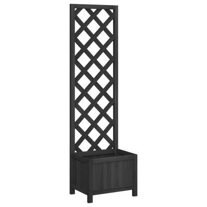 Planter with Trellis Black 40x30x135 cm cmSolid Wood Fir