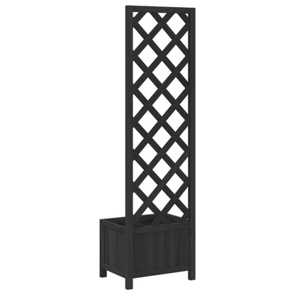 Planter with Trellis Black 40x30x135 cm cmSolid Wood Fir