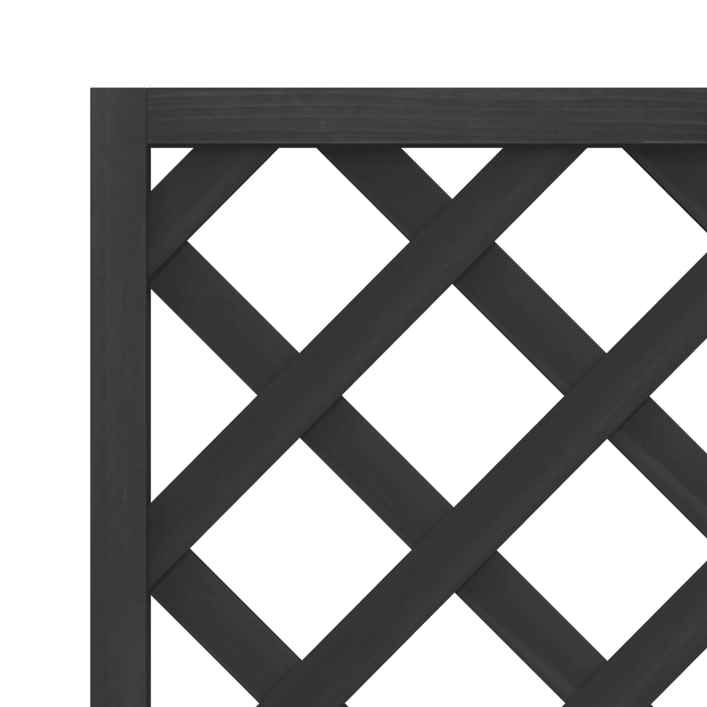 Planter with Trellis Black 40x30x135 cm cmSolid Wood Fir