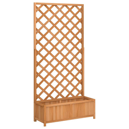 Planter with Trellis Brown 90x35x180 cm Solid Wood Fir