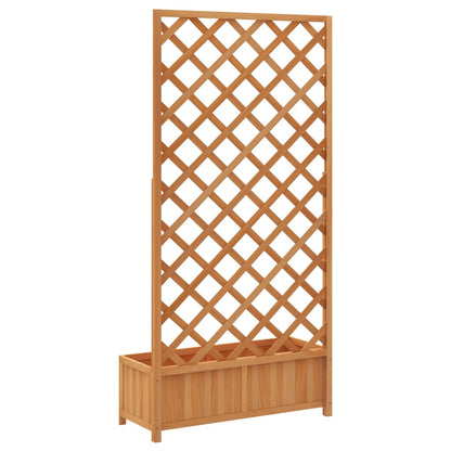 Planter with Trellis Brown 90x35x180 cm Solid Wood Fir