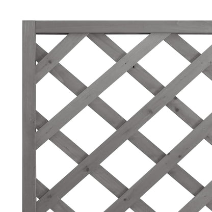 Planter with Trellis Grey 90x35x180 cm Solid Wood Fir